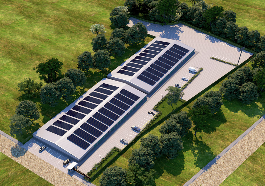 Aerial rendering of Jaco Self Storage